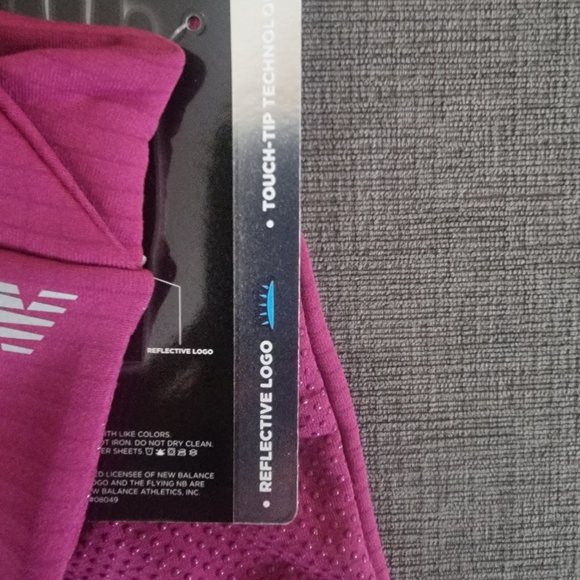 New Balance Women Pink Grid Fleece Touch -Tip Technology Gloves Size Large - Picture 10 of 14